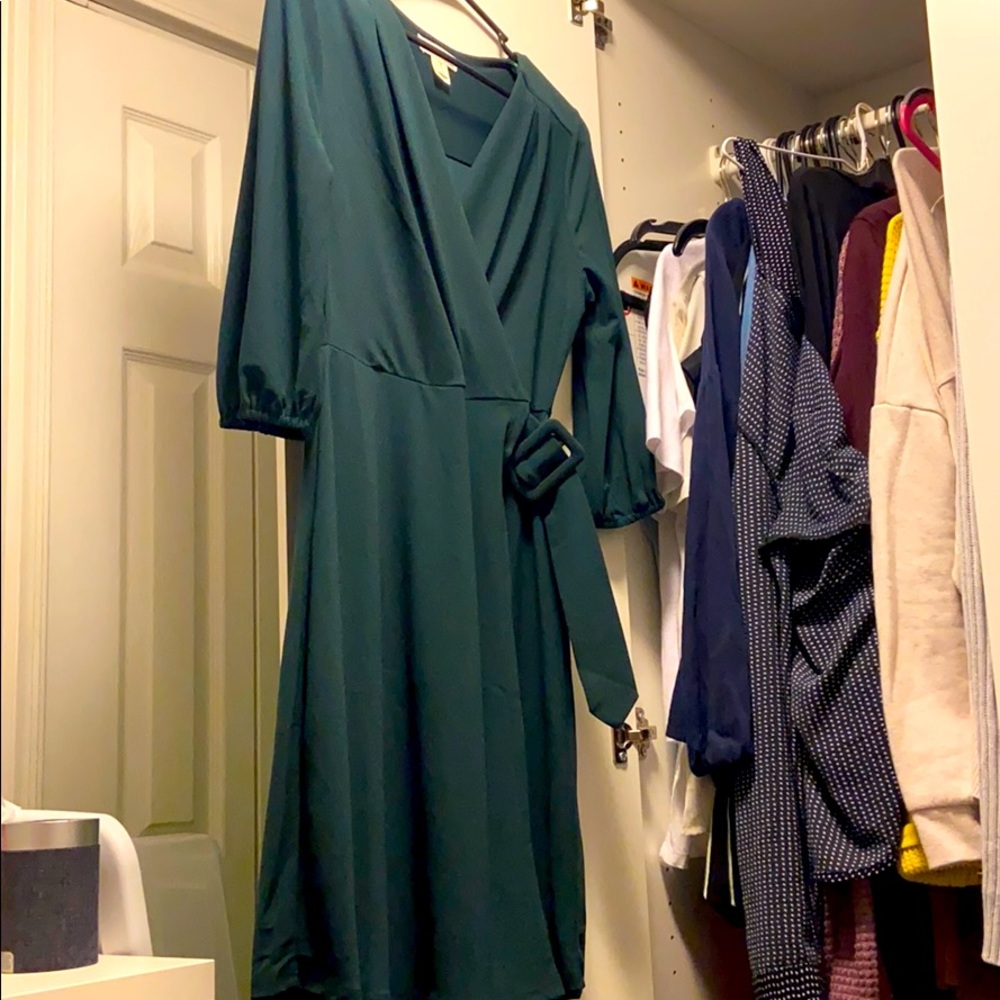green belted dress